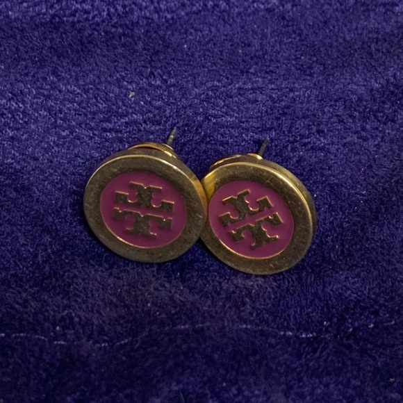 Tory Burch Logo Lacquer Button Stud Earrings - Picture 6 of 6